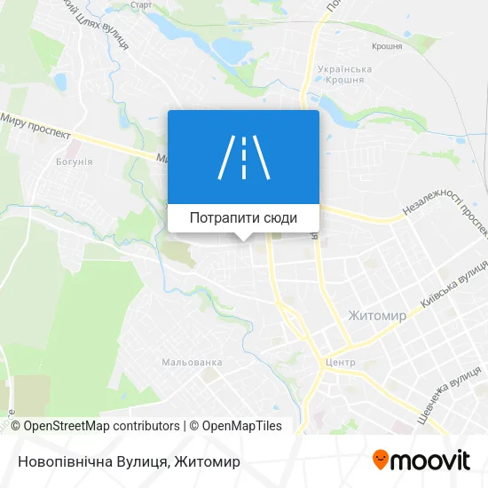 Карта Новопівнічна Вулиця