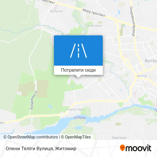 Карта Олени Теліги Вулиця