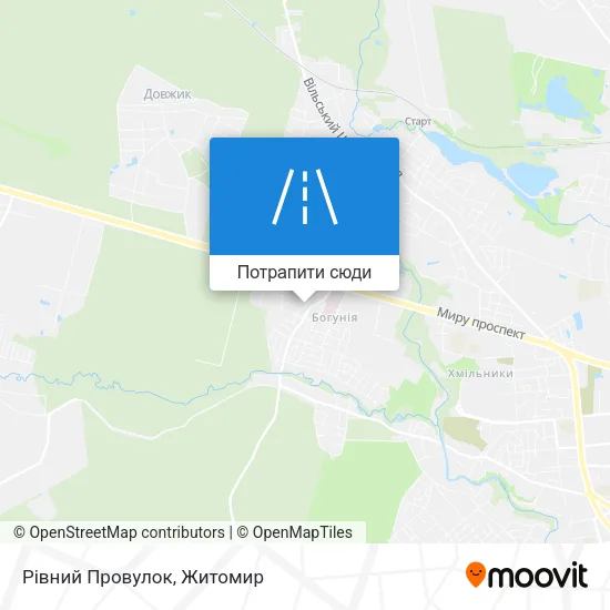 Карта Рівний Провулок