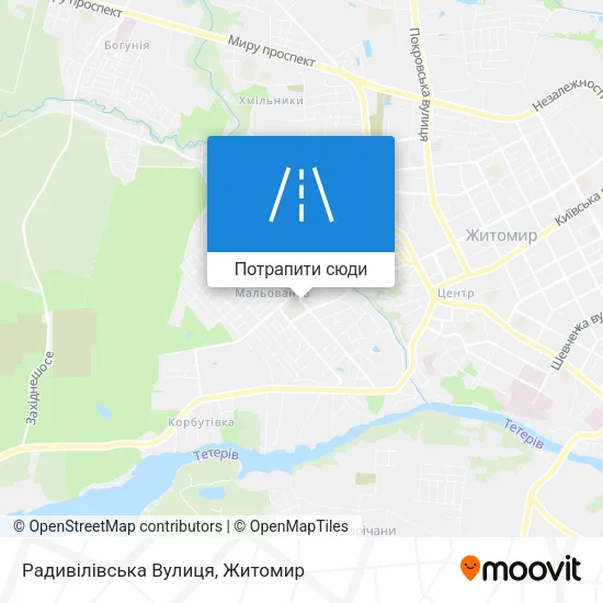 Карта Радивілівська Вулиця