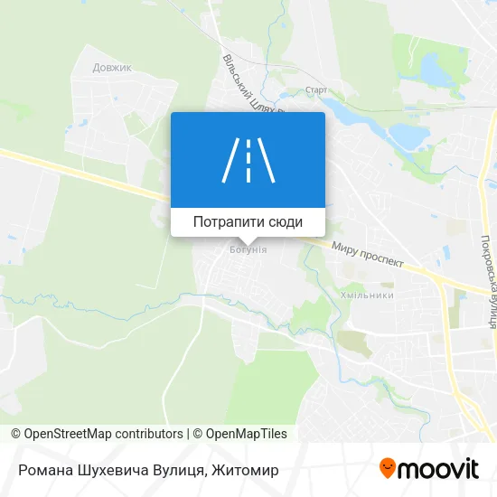 Карта Романа Шухевича Вулиця