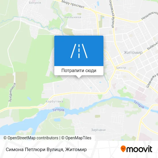 Карта Симона Петлюри Вулиця