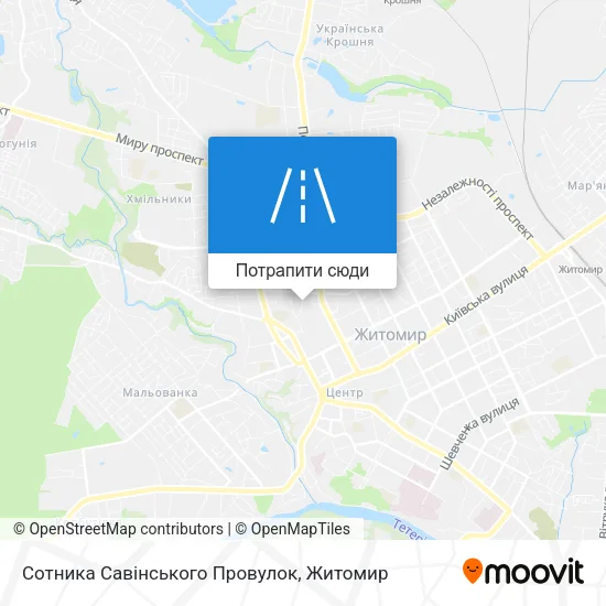 Карта Сотника Савінського Провулок