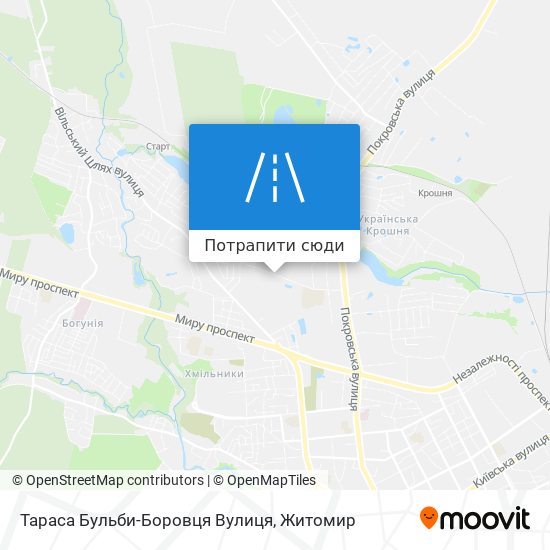 Карта Тараса Бульби-Боровця Вулиця
