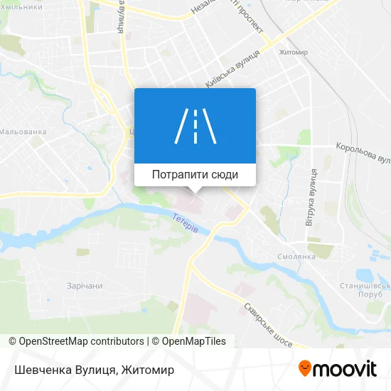 Карта Шевченка Вулиця