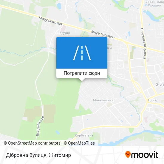 Карта Дібровна Вулиця