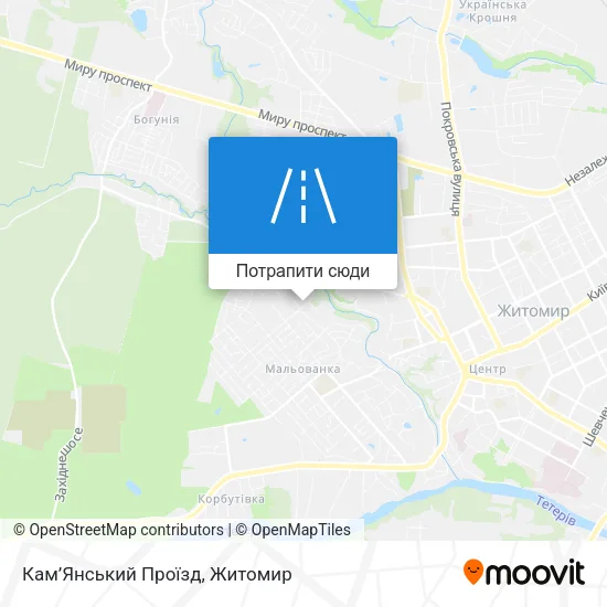 Карта Кам’Янський Проїзд
