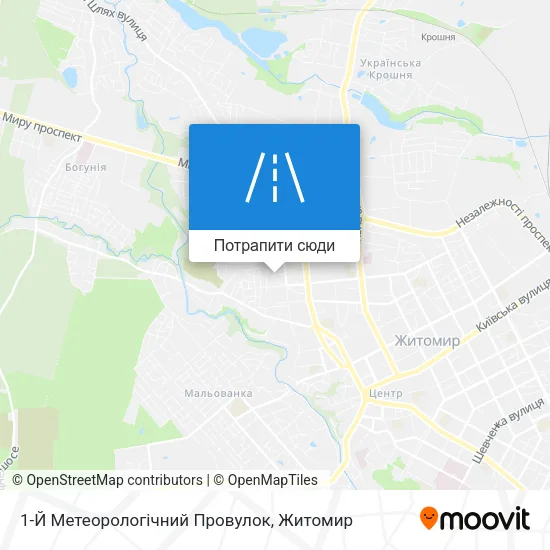 Карта 1-Й Метеорологічний Провулок
