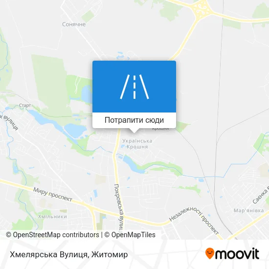Карта Хмелярська Вулиця