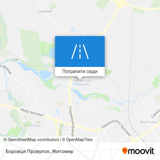 Карта Боровця Провулок