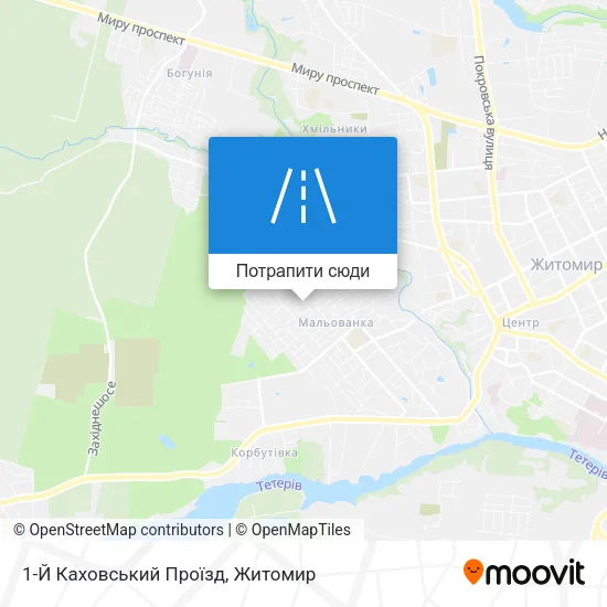 Карта 1-Й Каховський Проїзд