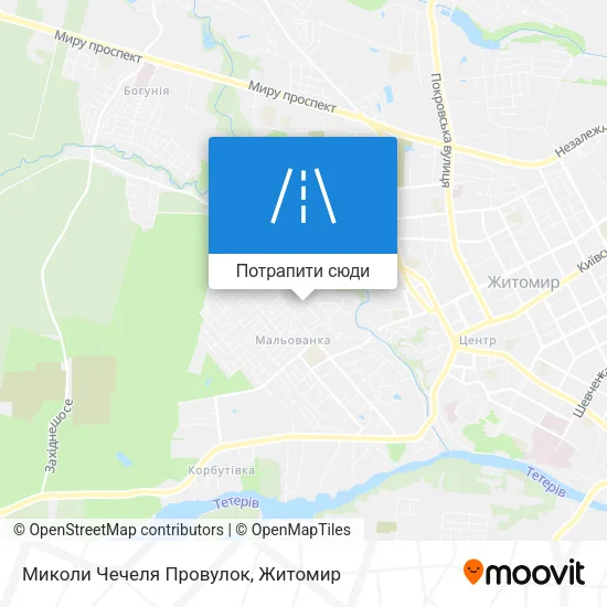 Карта Миколи Чечеля Провулок