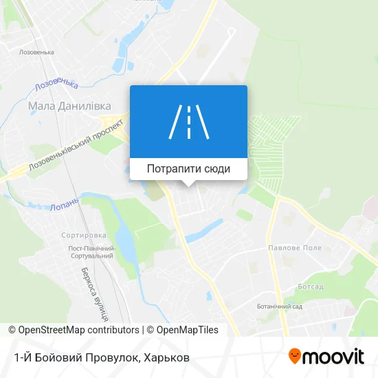 Карта 1-Й Бойовий Провулок