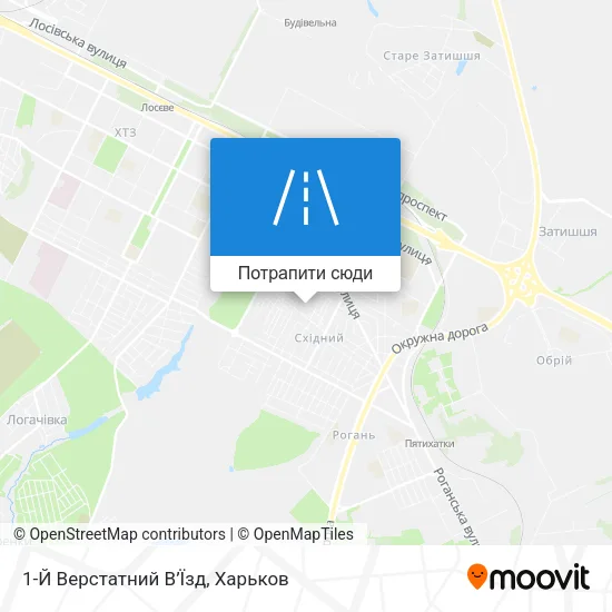 Карта 1-Й Верстатний В’Їзд