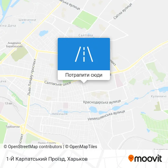 Карта 1-Й Карпатський Проїзд
