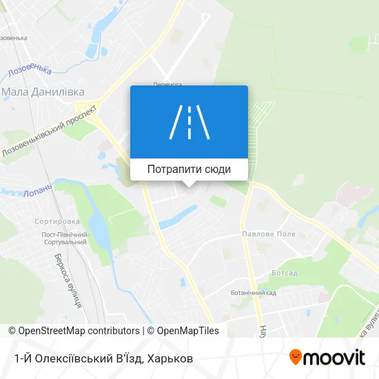 Карта 1-Й Олексіївський В’Їзд