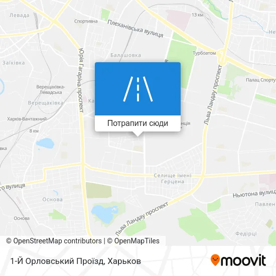 Карта 1-Й Орловський Проїзд