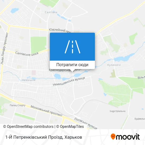 Карта 1-Й Петренківський Проїзд