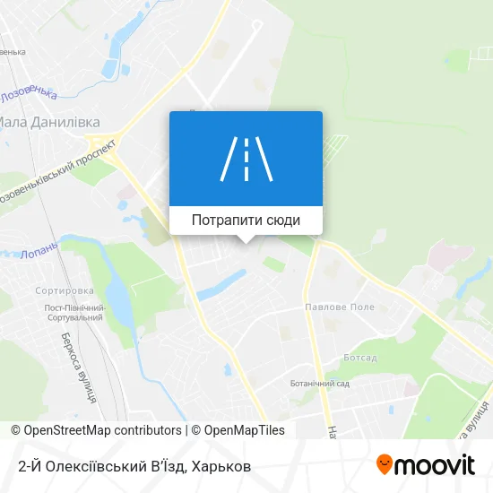 Карта 2-Й Олексіївський В’Їзд