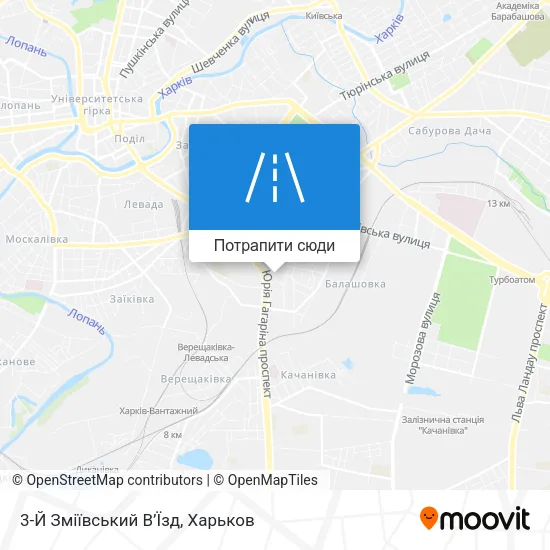Карта 3-Й Зміївський В’Їзд