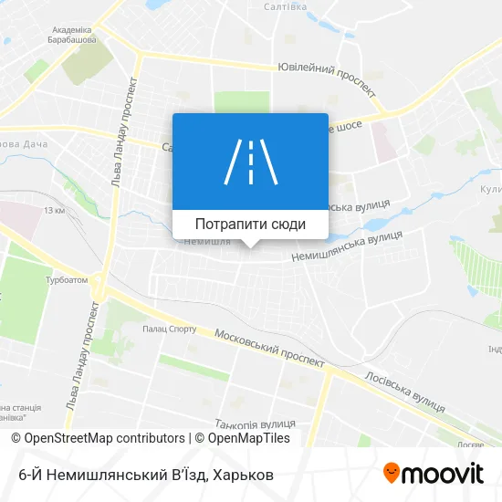 Карта 6-Й Немишлянський В’Їзд