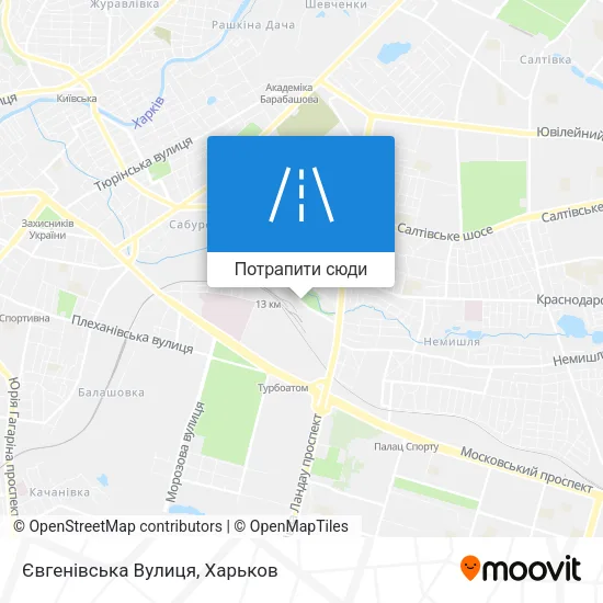 Карта Євгенівська Вулиця