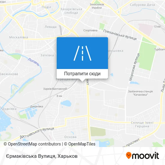 Карта Єрмаківська Вулиця