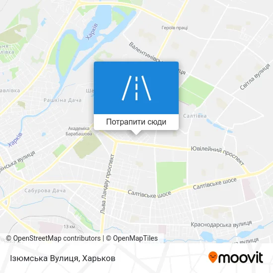 Карта Ізюмська Вулиця