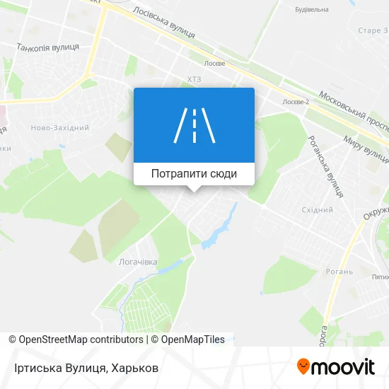 Карта Іртиська Вулиця