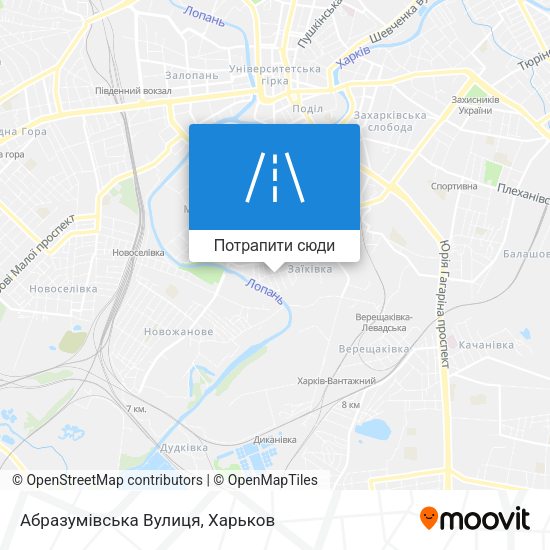 Карта Абразумівська Вулиця