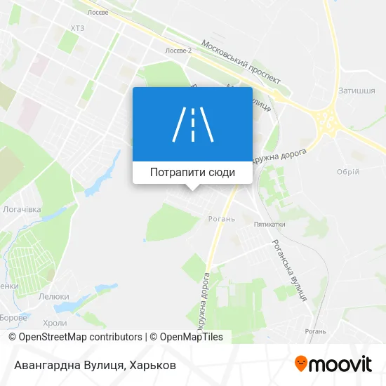 Карта Авангардна Вулиця