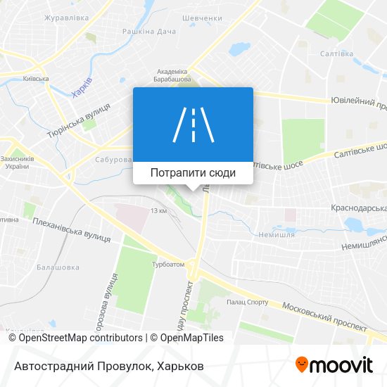 Карта Автострадний Провулок