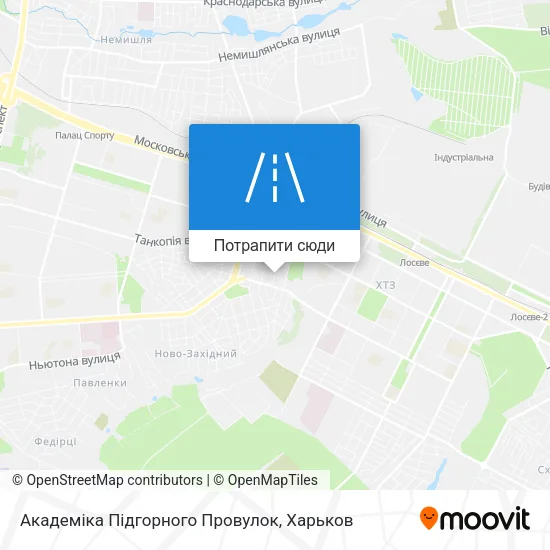 Карта Академіка Підгорного Провулок