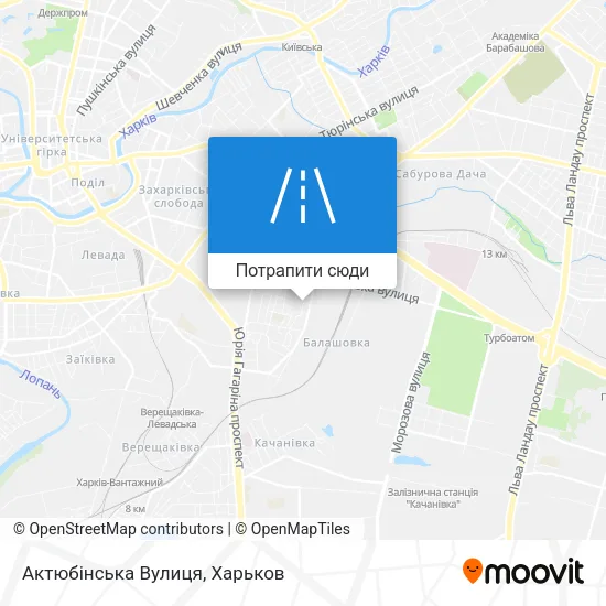 Карта Актюбінська Вулиця