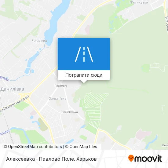 Карта Алексеевка - Павлово Поле