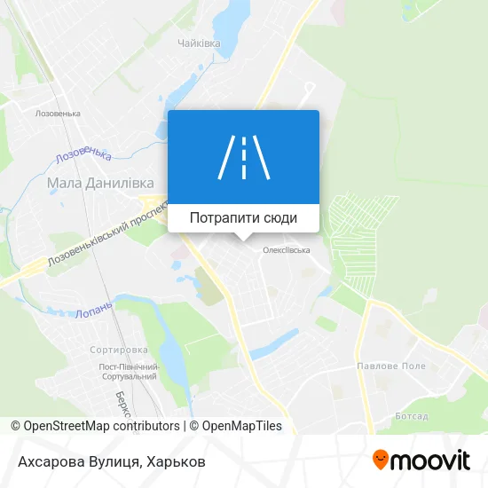 Карта Ахсарова Вулиця