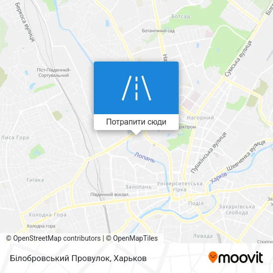 Карта Білобровський Провулок