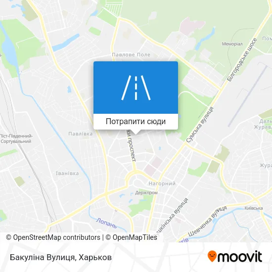 Карта Бакуліна Вулиця