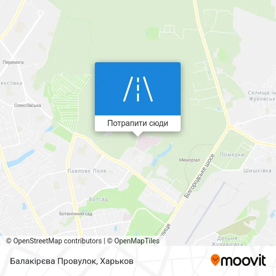 Карта Балакірєва Провулок
