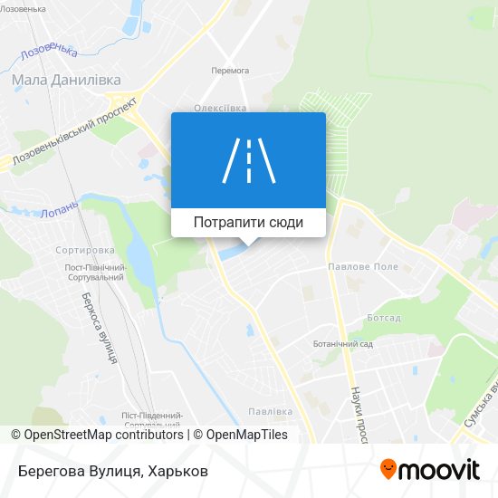 Карта Берегова Вулиця