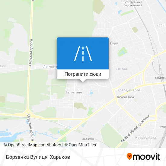 Карта Борзенка Вулиця