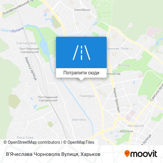 Карта В'Ячеслава Чорновола Вулиця