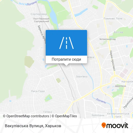 Карта Вакулівська Вулиця
