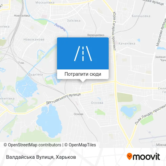Карта Валдайська Вулиця