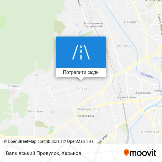 Карта Валківський Провулок