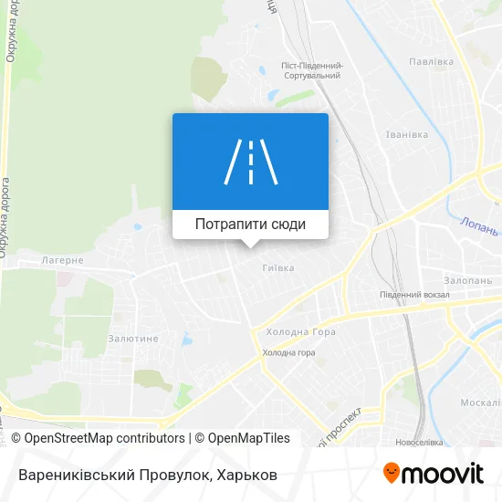 Карта Варениківський Провулок