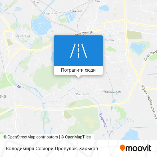 Карта Володимира Сосюри Провулок