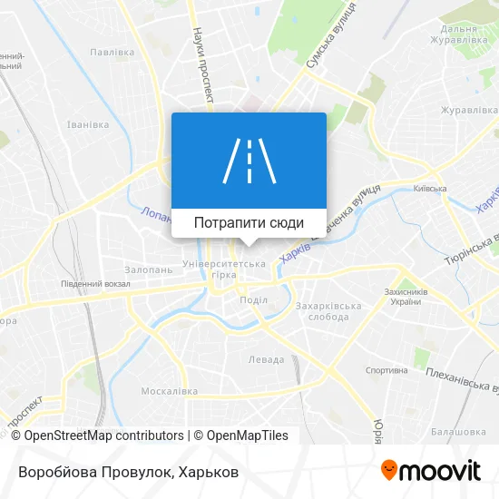 Карта Воробйова Провулок