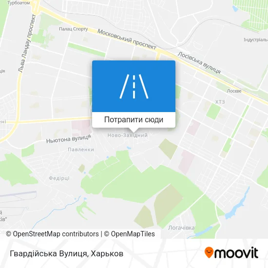 Карта Гвардійська Вулиця