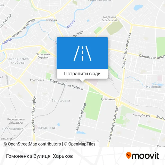 Карта Гомоненка Вулиця